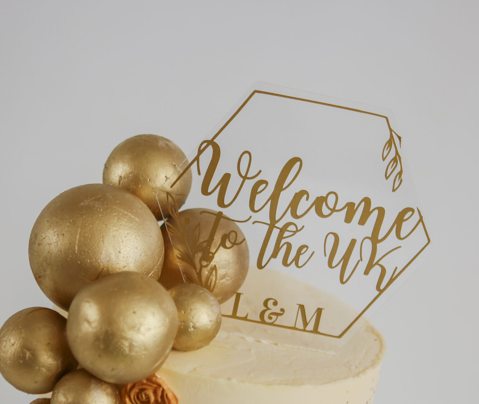 Hexagon acrylic topper